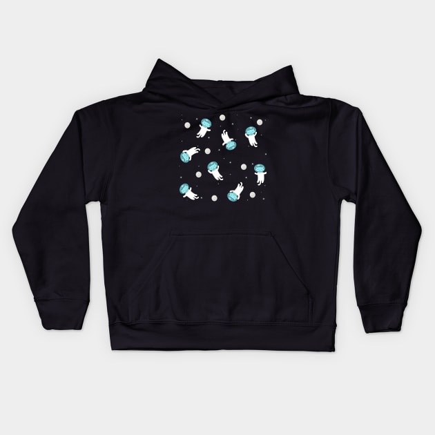 Cute cats floating in space Kids Hoodie by Purrfect